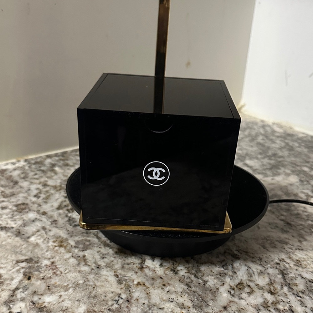 CHANEL Black and Gold Cube ( can be used as jewelry box)